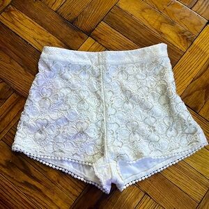 H&M white sequins in the front shorts size: 4